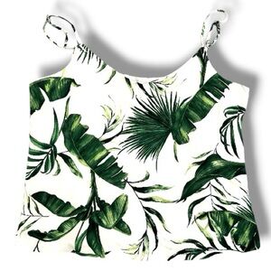 Eliane Rose Tropical Leaf Print Cami Top Adjustable Straps Fully Lined Size M